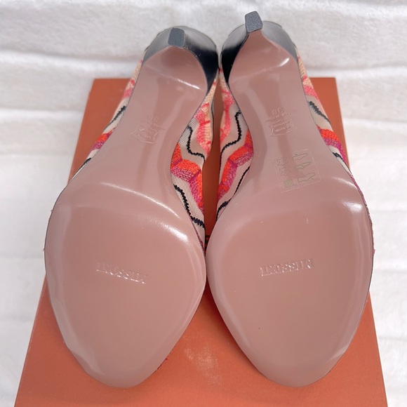 NIB Missoni Zig Zag Multicolor Embroidered Mesh Peep Toe Booties - Picture 8 of 13